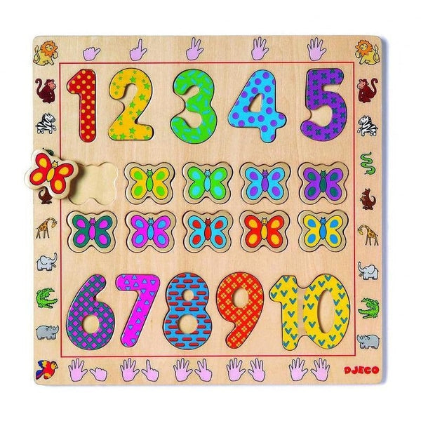 Puzzle éducatif  en bois 1-10 - Djeco