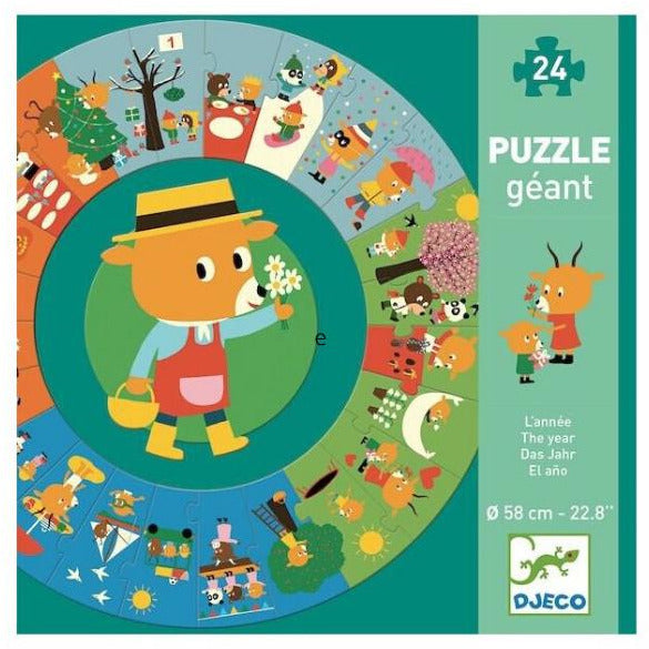 Puzzle géant 24 pièces - L'année - Djeco