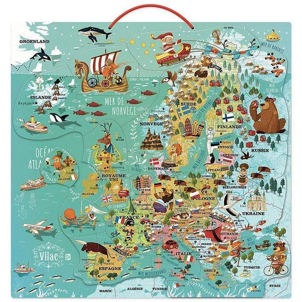 Puzzle magnétique 37 pièces - Carte d'Europe - Vilac