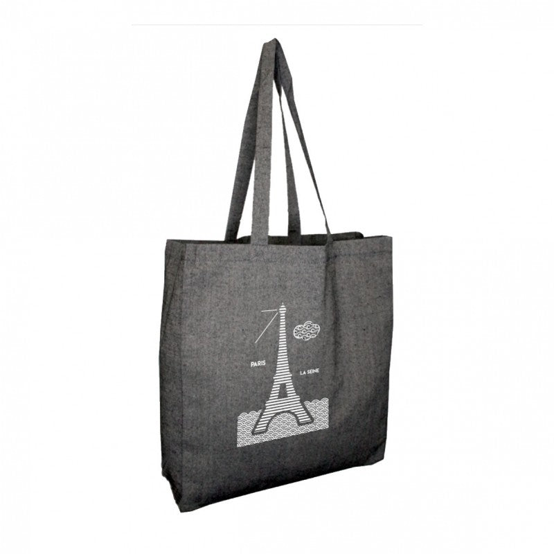 Tote bag gris Paris la Seine - Les Parisettes