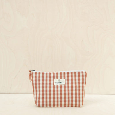 Trousse en coton Vichy Brique - GABRIELLE