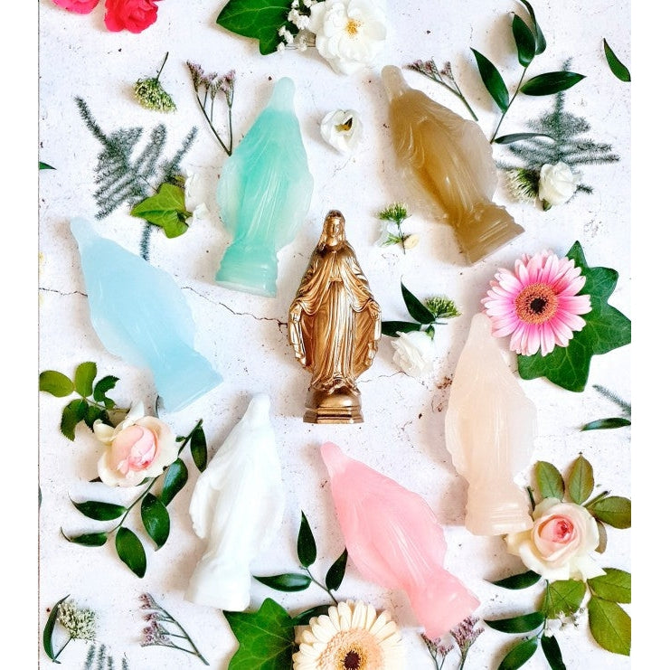 Vierge miraculeuse - rose dragée - 15 cm